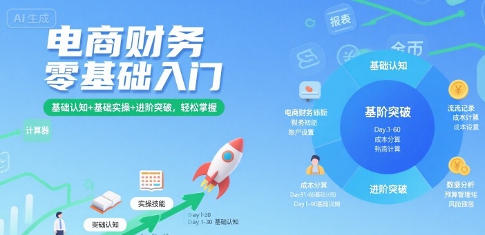 电商财务零基础入门，基础认知+基础实操+进阶突破，轻松掌握-创新社-资源网-最新项目分享网站