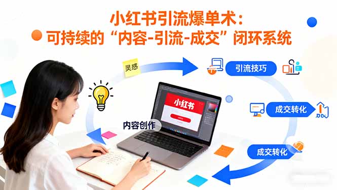 小红书引流爆单术:构建一套低成本 可持续的“内容-引流-成交”闭环系统-创新社-资源网-最新项目分享网站