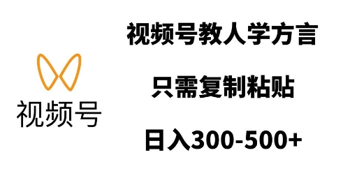 视频号教人学方言，只需复制粘贴，日入多张-创新社-资源网-最新项目分享网站