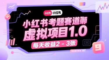 小红书考题赛道虚拟项目1.0,项目操作简单,每天收益2-3张-创新社-资源网-最新项目分享网站