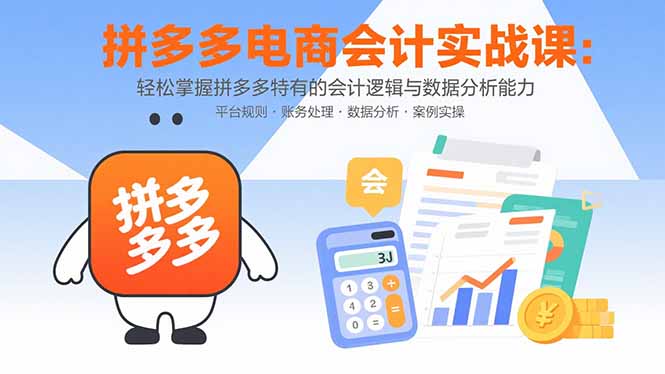 拼多多电商会计实战课：轻松掌握拼多多特有的会计逻辑与数据分析能力-创新社-资源网-最新项目分享网站