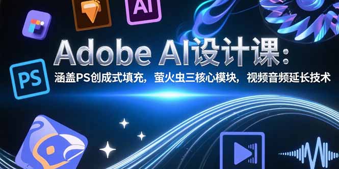 Adobe AI设计课：涵盖PS创成式填充，萤火虫三核心模块，视频音频延长技术-创新社-资源网-最新项目分享网站