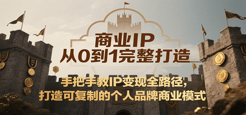 商业IP从0到1完整打造，手把手教IP变现全路径，打造可复制的个人品牌商业模式-创新社-资源网-最新项目分享网站