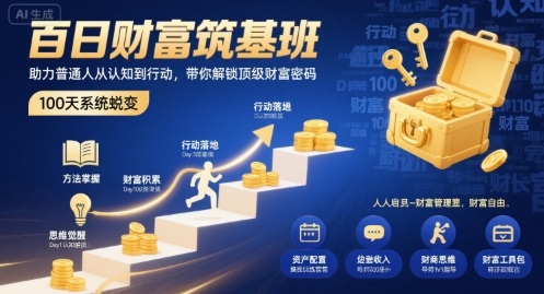 百日财富筑基班，助力普通人从认知到行动，带你解锁顶级财富密码-创新社-资源网-最新项目分享网站