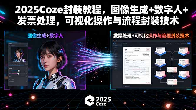 2025Coze封装教程，图像生成+数字人+发票处理，可视化操作与流程封装技术-创新社-资源网-最新项目分享网站