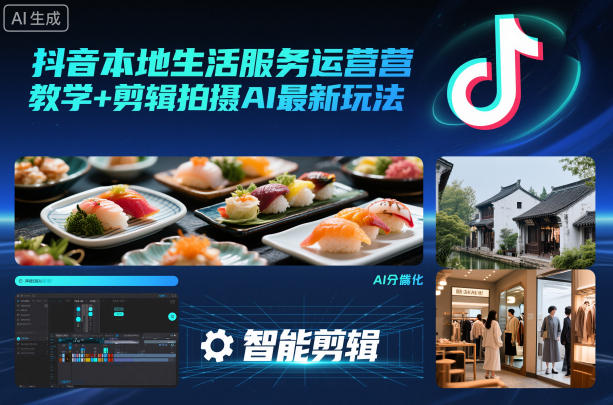 抖音本地生活服务运营教学+剪辑拍摄AI最新玩法-创新社-资源网-最新项目分享网站