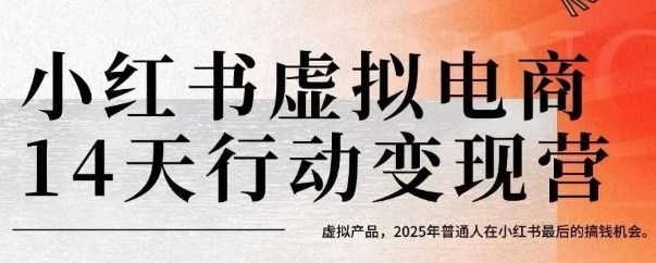 小红书虚拟电商14天变现训练营，虚拟产品，2025年普通人在小红书最后的搞钱机会-创新社-资源网-最新项目分享网站