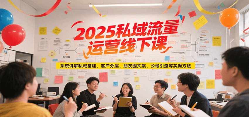2025私域流量运营线下课，系统讲解私域基建/客户分层/朋友圈文案/公域引流等实操方法-创新社-资源网-最新项目分享网站