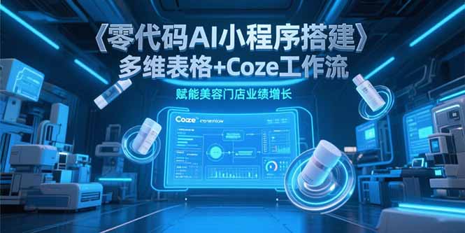 零代码AI小程序搭建，多维表格+Coze工作流，赋能美容门店业绩增长-创新社-资源网-最新项目分享网站