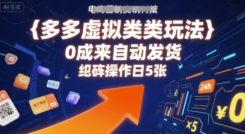 多多虚拟类目玩法，0成本全自动发货，矩阵操作日5张-创新社-资源网-最新项目分享网站