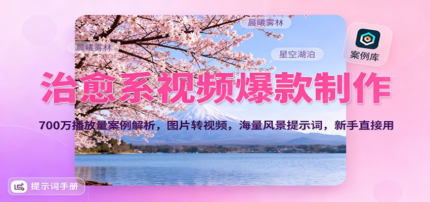 治愈系视频爆款制作，700万播放量案例解析，图片转视频，海量风景提示词，新手直接用-创新社-资源网-最新项目分享网站