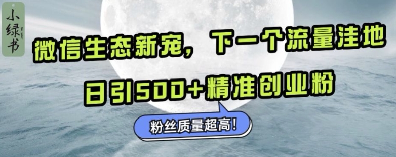 微信生态新宠小绿书：下一个流量洼地，日引500+精准创业粉，粉丝质量超高-非凡网-资源网-最新项目分享平台