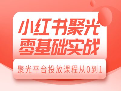 小红书聚光零基础实战，聚光平台投放课程从0到1-创新社-资源网-最新项目分享网站