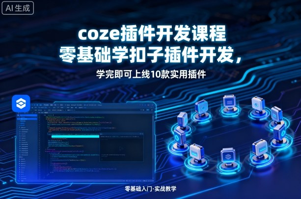 coze插件开发课程，零基础学扣子插件开发，学完即可上线10款实用插件-创新社-资源网-最新项目分享网站
