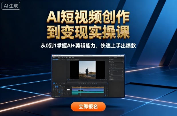 AI短视频创作到变现实操课,从0到1掌握AI+剪辑能力,快速上手出爆款(更新10月)-创新社-资源网-最新项目分享网站