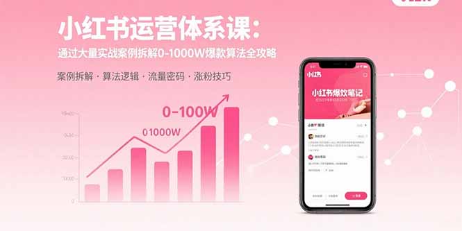 小红书运营体系课：通过大量实战案例拆解0-1000W爆款算法全攻略-创新社-资源网-最新项目分享网站