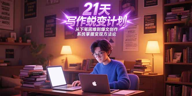 21天写作蜕变计划，从下笔困难到爆文创作，系统掌握变现方法论-创新社-资源网-最新项目分享网站