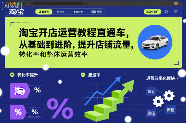 淘宝开店运营教程直通车,从基础到进阶,提升店铺流量,转化率和整体运营效率(更新11月)-创新社-资源网-最新项目分享网站