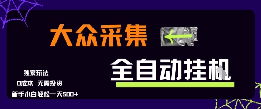 大众采集全自动玩法，新手小白轻松一天5张+，操作简单零成本【揭秘】-创新社-资源网-最新项目分享网站