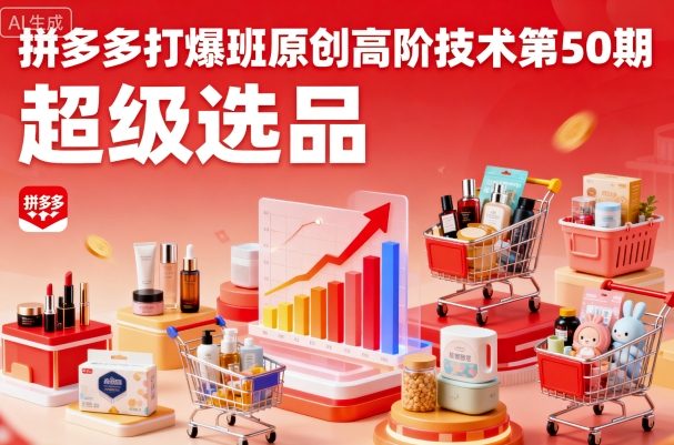 拼多多打爆班原创高阶技术第50期，超级选品-创新社-资源网-最新项目分享网站