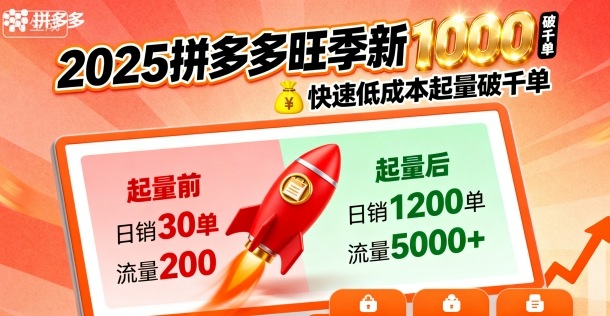 2025拼多多旺季新老店铺——快速低成本起量破千单-创新社-资源网-最新项目分享网站