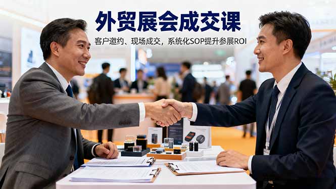 外贸展会成交课,含目标制定、客户邀约、现场成交,系统化SOP提升参展ROI-创新社-资源网-最新项目分享网站