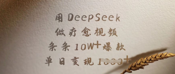 用DeepSeek做疗愈视频，条条10W+爆款，单日变现多张-创新社-资源网-最新项目分享网站