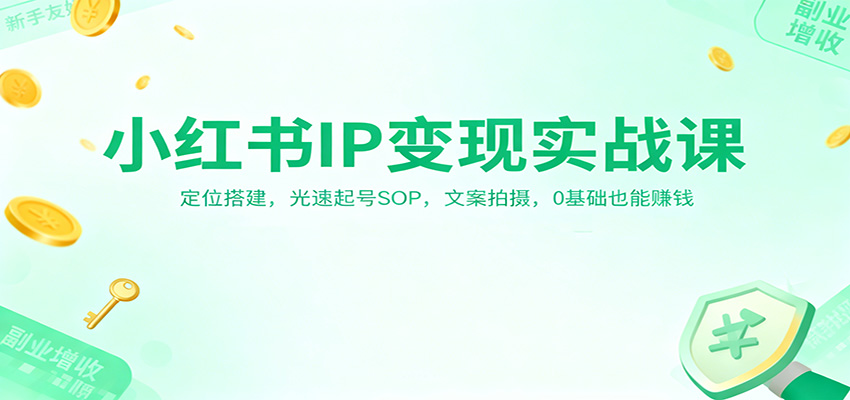 小红书IP变现实战课：定位搭建，光速起号SOP，文案拍摄，0基础也能赚钱-创新社-资源网-最新项目分享网站