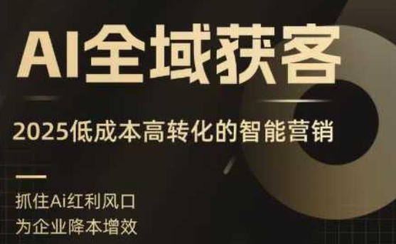 AI全域获客实训营，2025低成本高转化的智能营销，精准找客，高效营销-创新社-资源网-最新项目分享网站