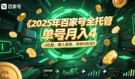 2025年百家号全托管，单号月入4-5位数，懒人福音，纯挂G玩法【揭秘】-创新社-资源网-最新项目分享网站