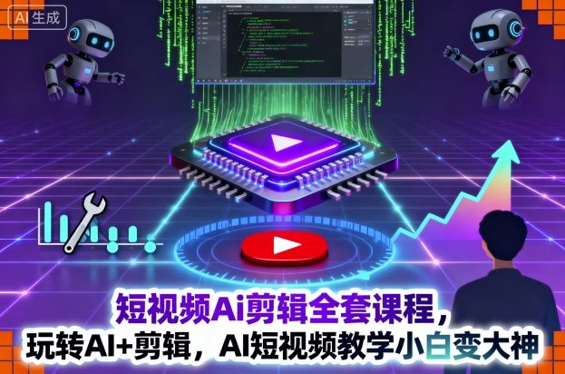 短视频Ai剪辑全套课程,玩转AI+剪辑,AI短视频教学小白变大神-创新社-资源网-最新项目分享网站