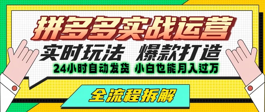 拼多多最新实战运营高投产：长久稳定项目，单店利润一天三位数-创新社-资源网-最新项目分享网站