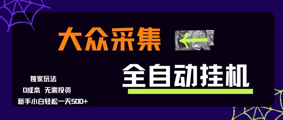 大众采集全自动玩法，新手小白轻松一天500+，操作简单-创新社-资源网-最新项目分享网站