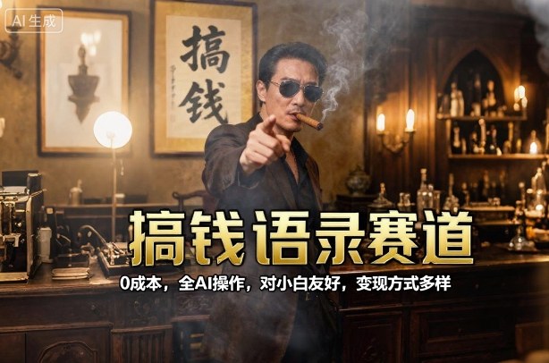 搞钱语录赛道,0成本,全AI操作,对小白友好,变现方式多样-创新社-资源网-最新项目分享网站