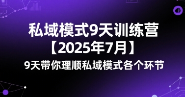 私域模式9天训练营【2025年7月】​9天带你理顺私域模式各个环节-创新社-资源网-最新项目分享网站