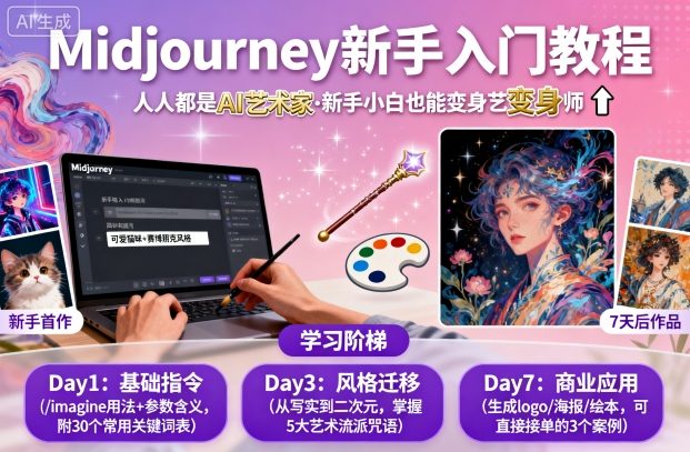 midjourney新手入门教程：人人都是AI艺术家，新手小白也能变身艺术大师-创新社-资源网-最新项目分享网站