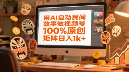 用AI自动民间故事做视频号，100%原创，矩阵日入1k+-创新社-资源网-最新项目分享网站