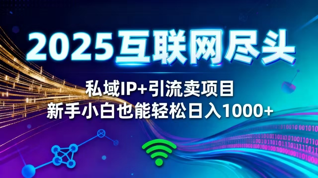 2025网创尽头王炸项目！私域 IP + 精准引流，新手小白在家躺赚日入 1000+-创新社-资源网-最新项目分享网站