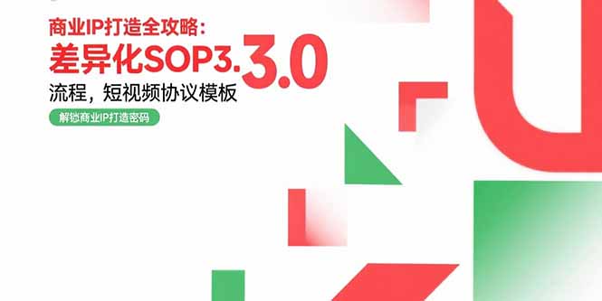商业IP打造全攻略：差异化SOP3.0流程，短视频协议模板，婚恋项目实战案例-创新社-资源网-最新项目分享网站