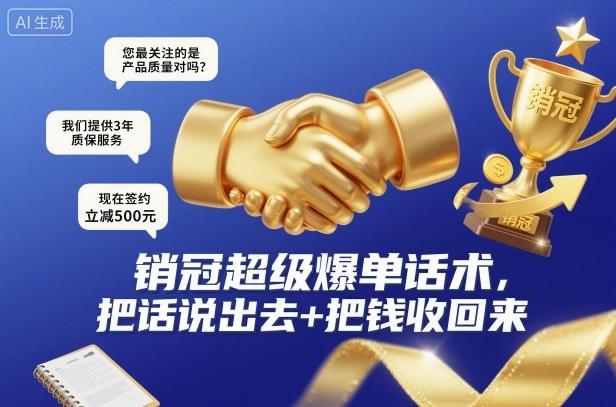 销冠超级爆单话术，把话说出去+把钱收回来-创新社-资源网-最新项目分享网站