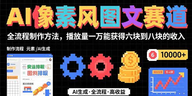 AI像素风图文赛道：全流程制作方法，播放量一万能获得6块到8块的收入-创新社-资源网-最新项目分享网站