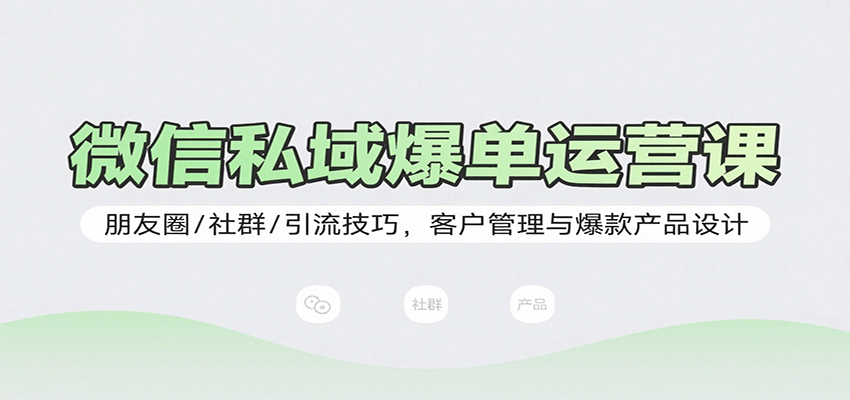 微信私域爆单运营课：朋友圈/社群/引流技巧，客户管理与爆款产品设计-创新社-资源网-最新项目分享网站