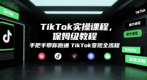 TikTok实操课程，保姆级教程，手把手带你跑通TikTok变现全流程-创新社-资源网-最新项目分享网站