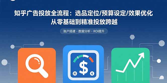 知乎广告投放全流程：选品定位/预算设定/效果优化 从零基础到精准投放跨越-创新社-资源网-最新项目分享网站