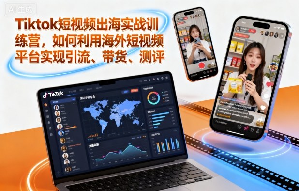 Tiktok短视频出海实战训练营,如何利用海外短视频平台实现引流、带货、测评-创新社-资源网-最新项目分享网站