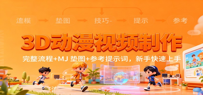 3D动漫视频制作，完整流程+MJ 垫图+参考提示词，新手快速上手-创新社-资源网-最新项目分享网站