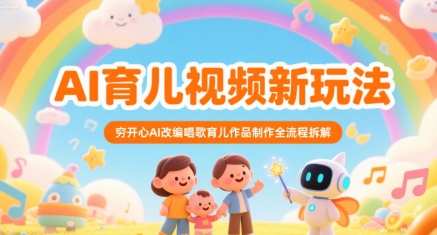 AI育儿视频新玩法，穷开心AI改编唱歌育儿作品制作全流程拆解-创新社-资源网-最新项目分享网站