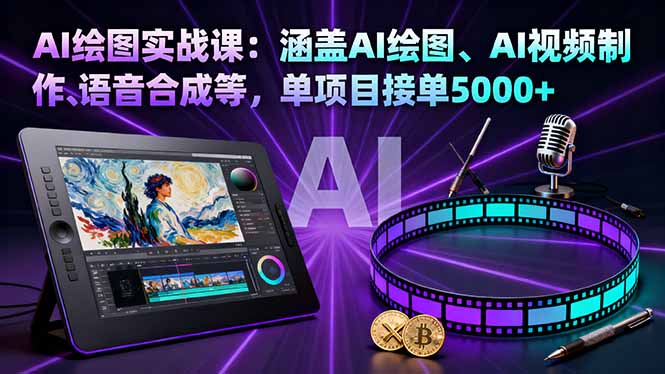 AI绘图实战课:涵盖AI绘图、AI视频制作、语音合成等,单项目接单5000+-创新社-资源网-最新项目分享网站