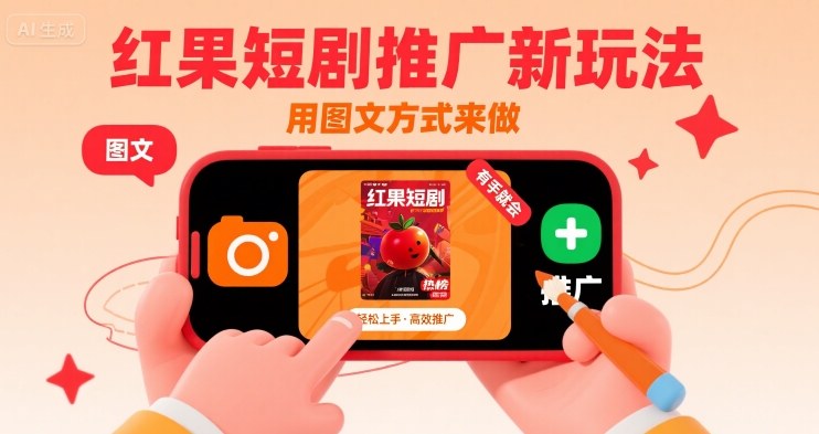 红果短剧推广新玩法，用图文方式来做，有手就会-创新社-资源网-最新项目分享网站