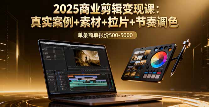 2025商业剪辑变现课：真实案例+素材+拉片+节奏调色，单条商单报价500-5000-创新社-资源网-最新项目分享网站